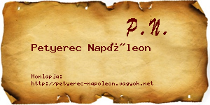 Petyerec Napóleon névjegykártya